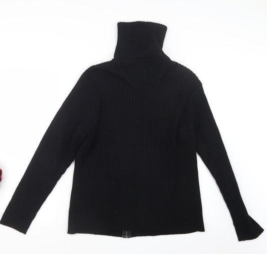 Fay Louise Womens Black Knit Jacket Coatigan Size XL