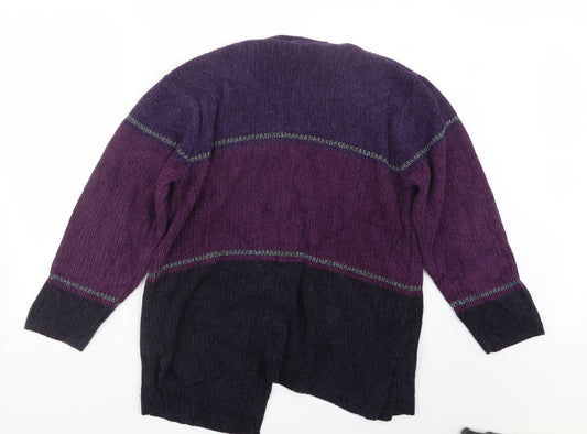 Debbie Morgan Womens Purple Cardigan Jumper Size S