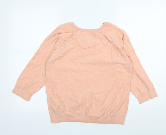 Marks and Spencer Womens Orange Knit Pullover Jumper Size 14