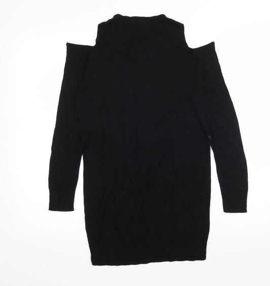 Love Knitwear Womens Black Knit Pullover Jumper Size 10 - Cut out shoulder