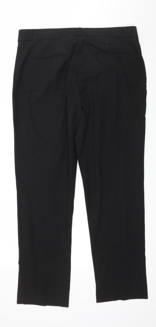 Preworn Womens Black Trousers Size 14 L28 in