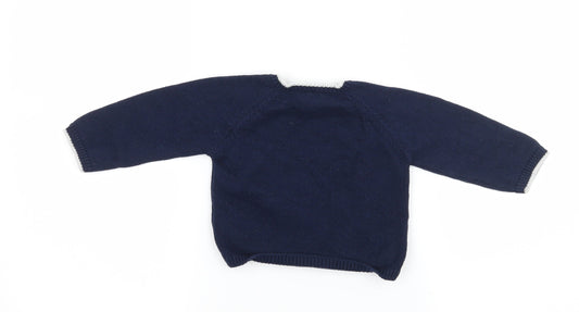 Matalan Boys Blue Knit Pullover Jumper Size 6-9 Months - Hedgehog