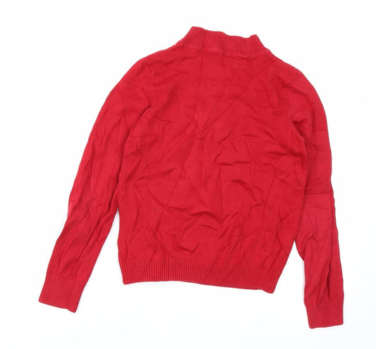 M&S kids Girls Red Knit Pullover Jumper Size 9-10 Years