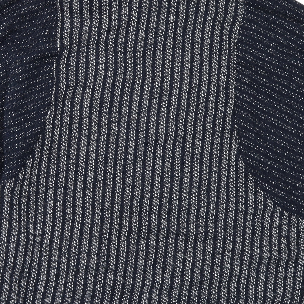 Brand and care label for Izabel women’s blue knit jumper, size UK 8