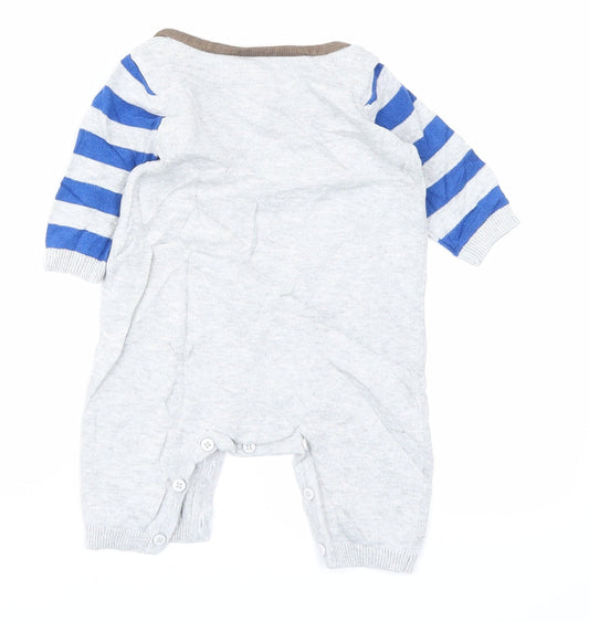 Mini Club Boys Grey Knit Babygrow One-Piece Size Newborn