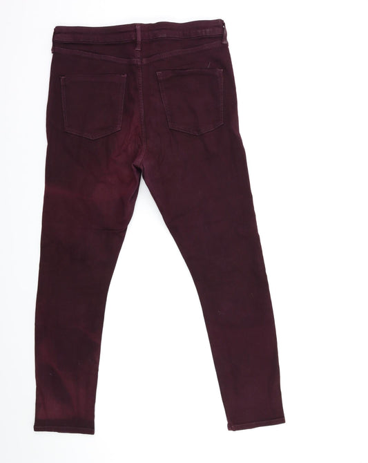 Topshop Womens Red Denim Skinny Jeans Size 32 in L30 in