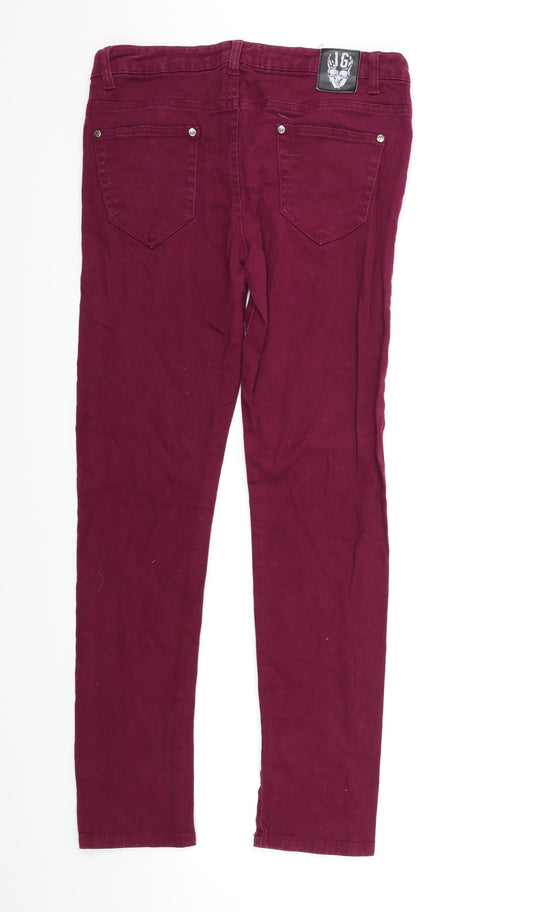 Preworn Womens Pink Denim Skinny Jeans Size 30 in L28 in