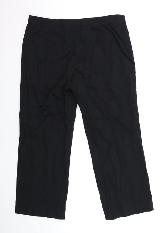 Preworn Womens Black Trousers Size 18 L29 in