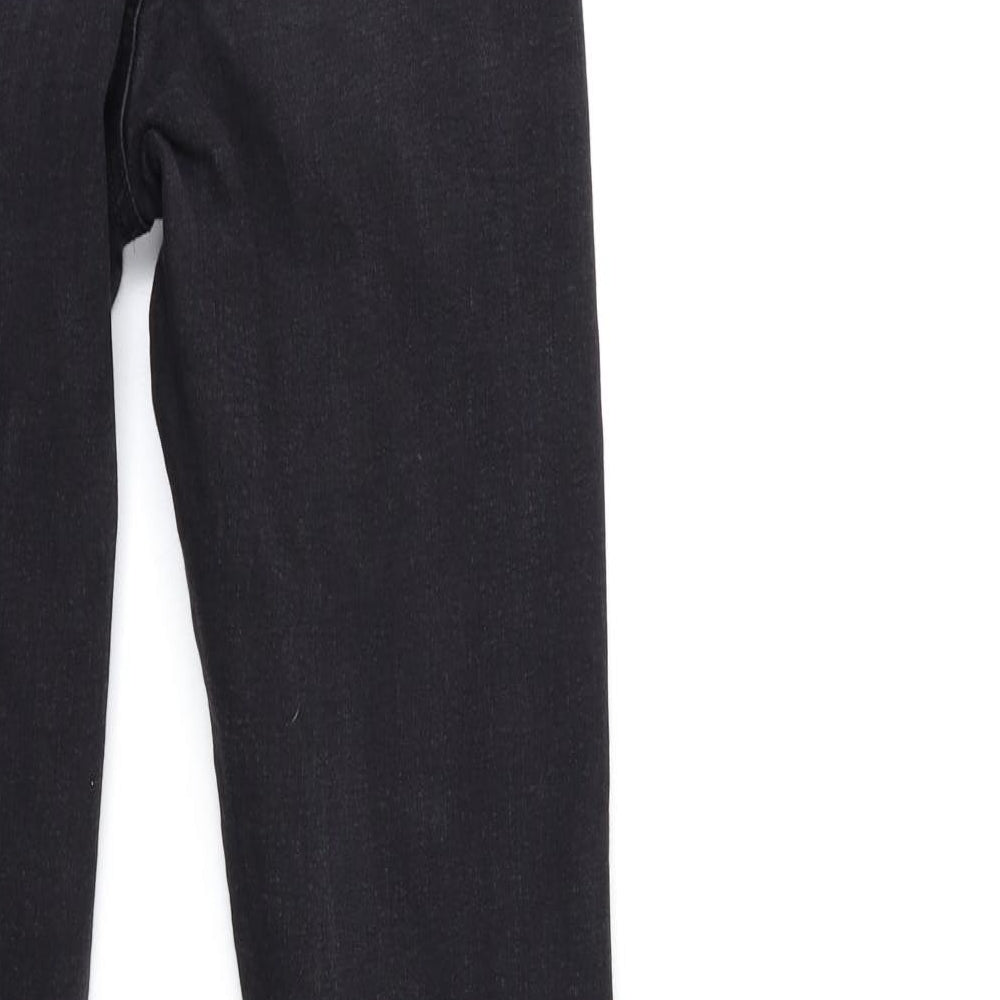 Brand and care label for Denim & Co. women’s black denim skinny jeans, size UK 8, 30-inch leg