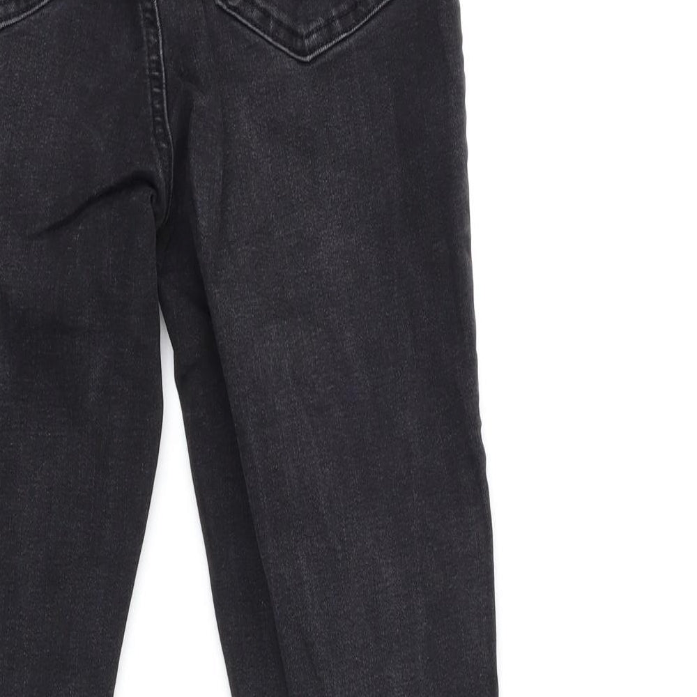 Brand and care label for Denim & Co. women’s black denim skinny jeans, size UK 8, 23-inch leg