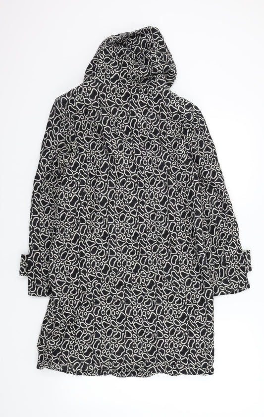 peng xin Womens Black Geometric Jacket Coat Size S