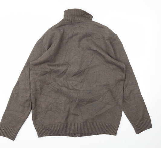 Green Woods Mens Brown Full Zip Hoodie Size S