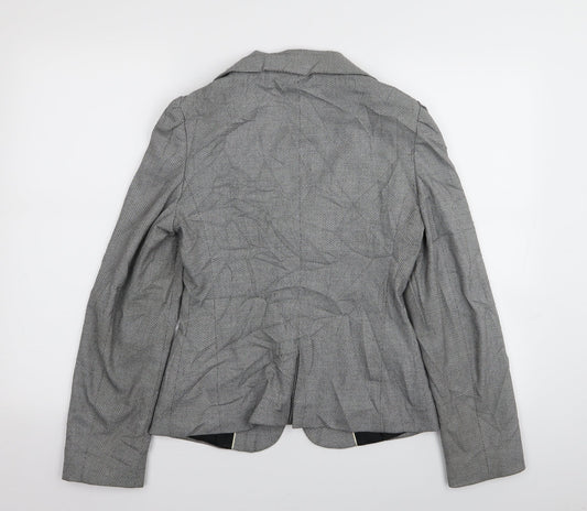 NEXT Womens Grey Houndstooth Jacket Blazer Size 8