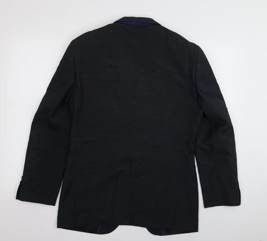 macson Mens Black Striped Jacket Blazer Size 36