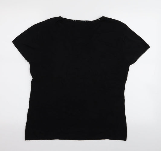 Key West Womens Black Basic T-Shirt Size XL