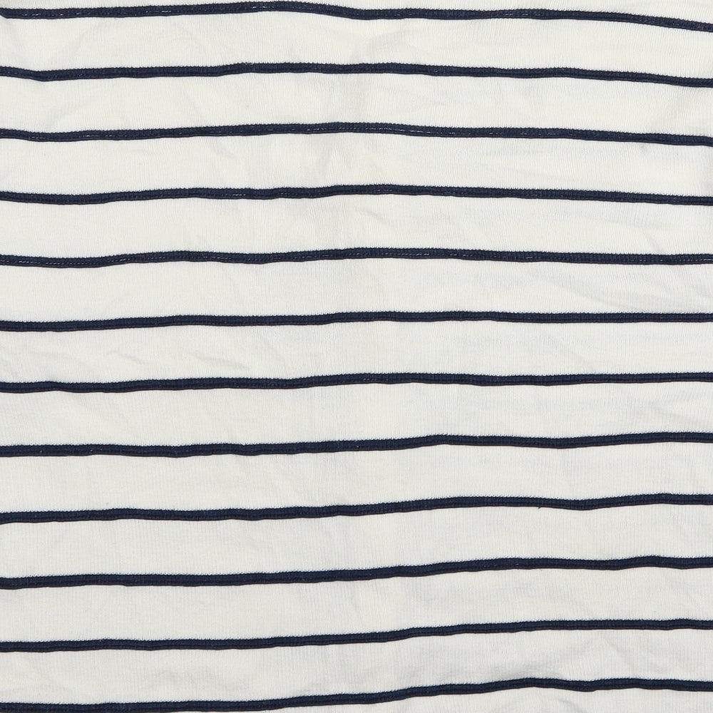 Brand and care label for C&A women’s multicoloured striped cardigan jumper, size L
