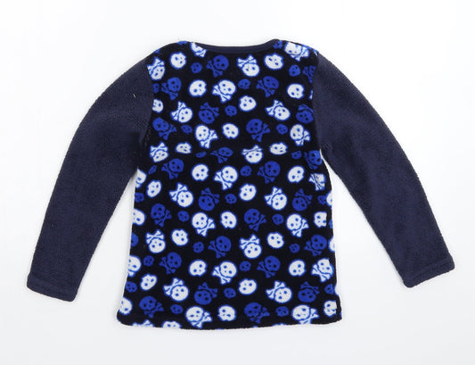 Snooze Time Boys Blue Solid Fleece Pyjama Top Size 6-7 Years