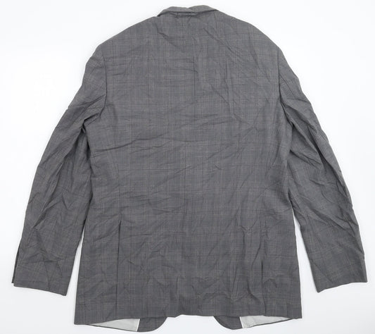 Marks and Spencer Mens Grey Check Jacket Suit Jacket Size 42