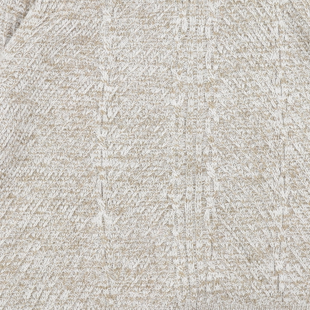 BM Collection Womens Beige Cardigan Jumper Size M