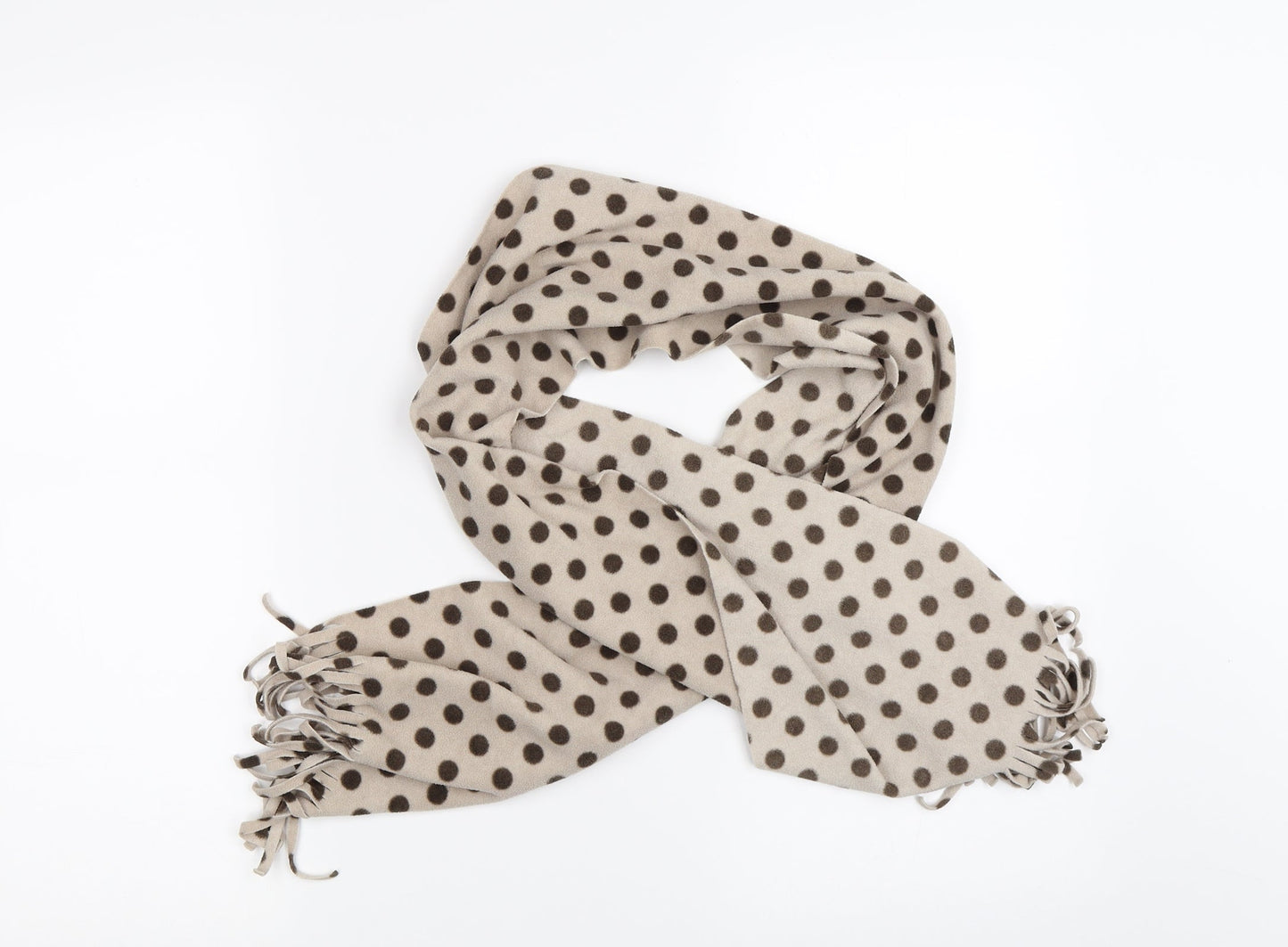 Preworn Womens Beige Polka Dot Scarf