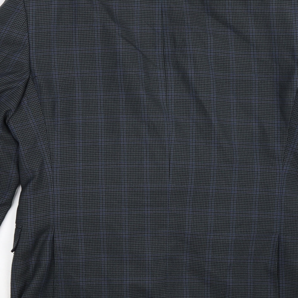 Marks and Spencer Mens Blue Check Jacket Suit Jacket Size 38