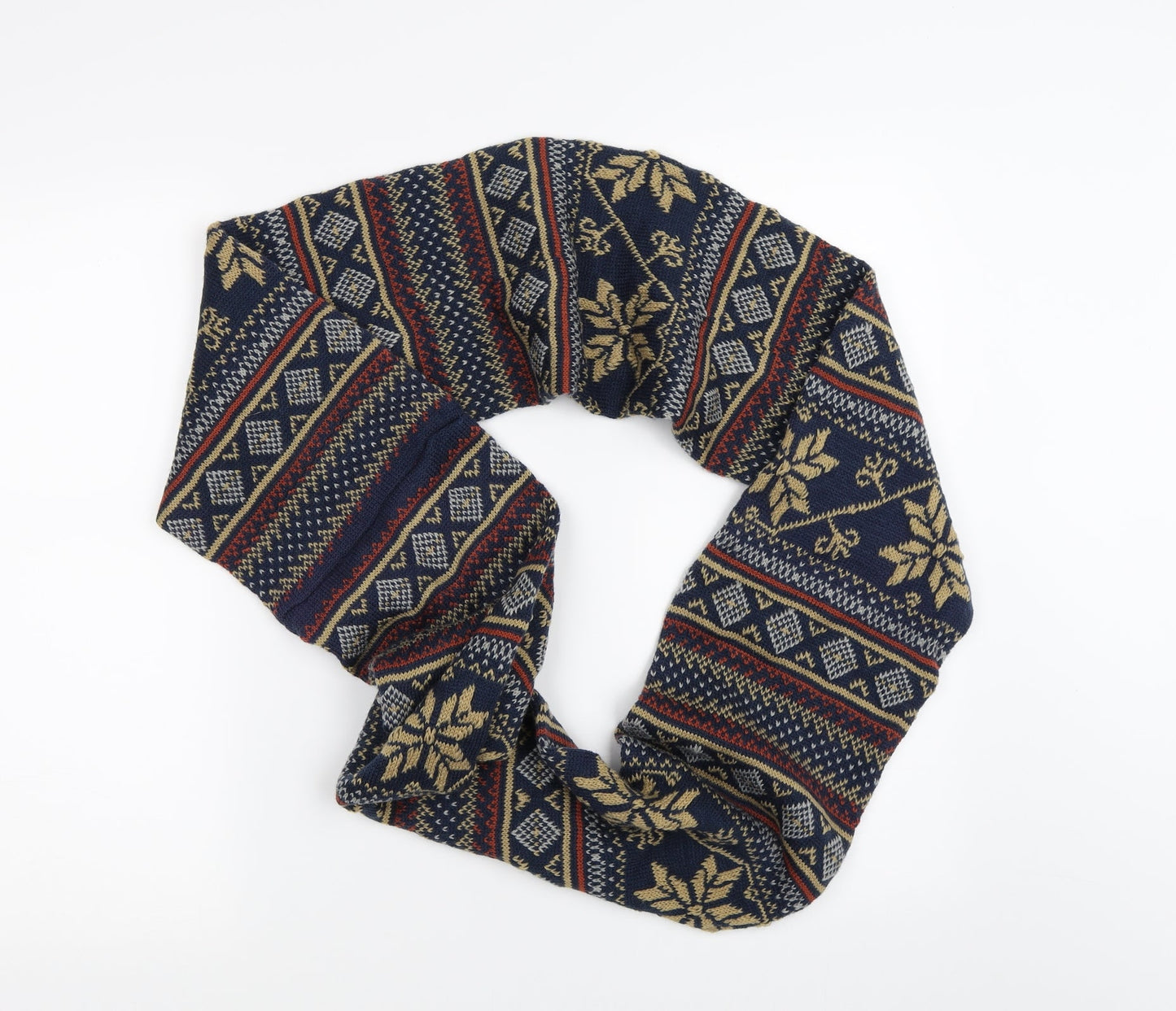 Preworn Unisex Blue Geometric Scarf One Size