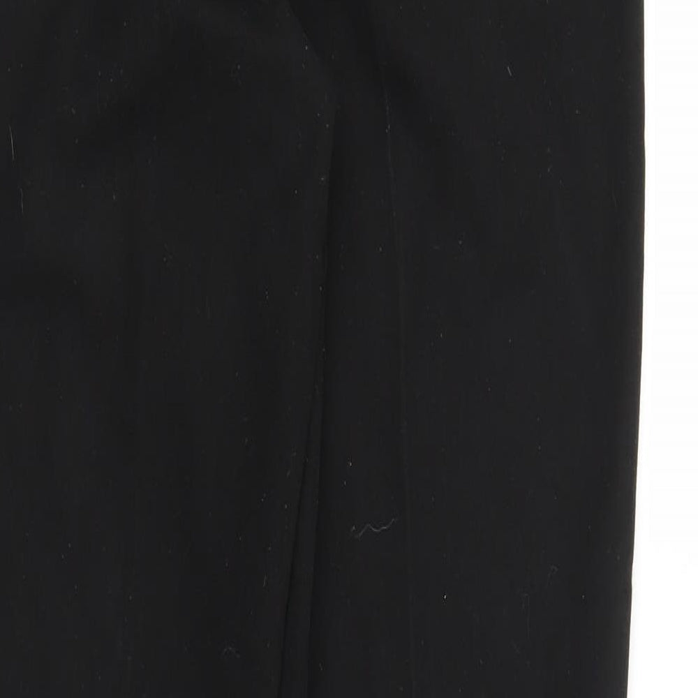 Brand and care label for Papaya women’s black trousers, size UK 8, 28-inch leg