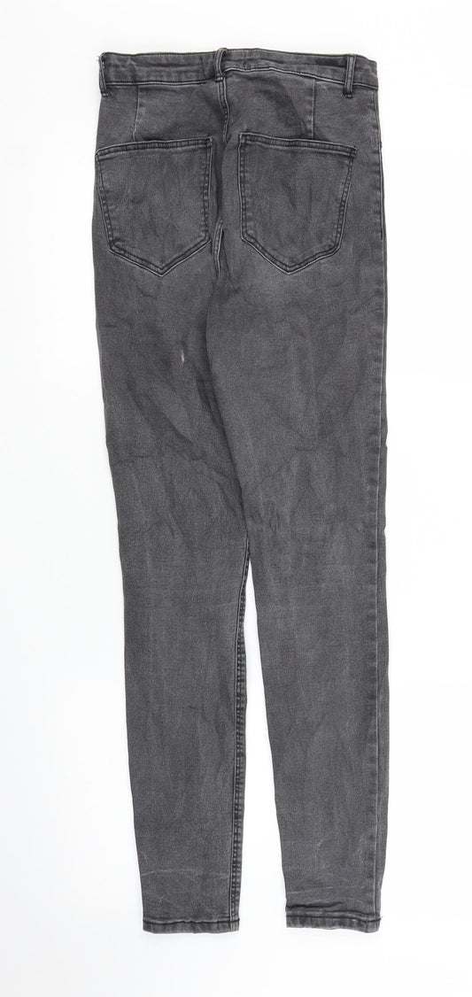 Zara Womens Grey Denim Skinny Jeans Size 8 L28 in