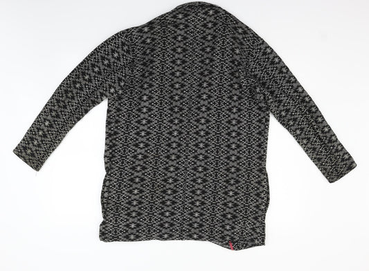 Miss Selfridge Womens Black Geometric Cardigan Jumper Size 10