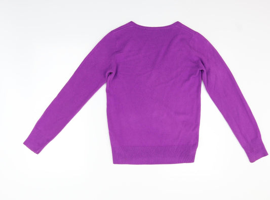 NEXT Womens Purple Houndstooth Pullover Jumper Size 10