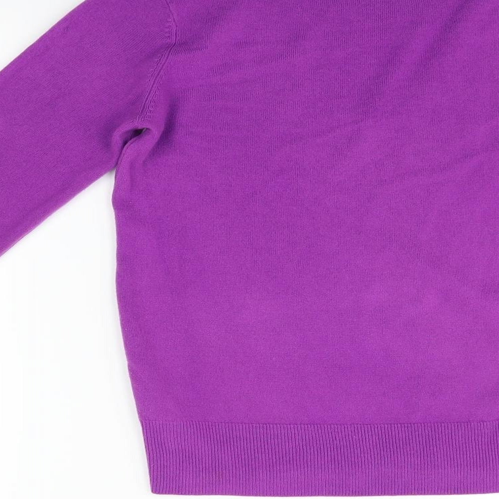 NEXT Womens Purple Houndstooth Pullover Jumper Size 10