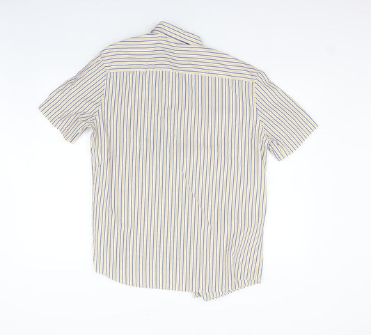 Marks and Spencer Womens White Striped Basic Button-Up Size M