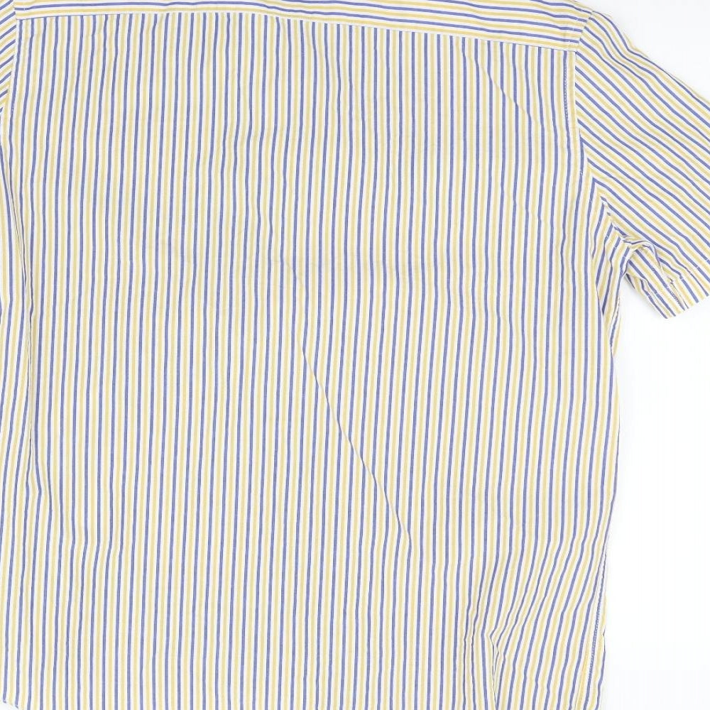 Marks and Spencer Womens White Striped Basic Button-Up Size M
