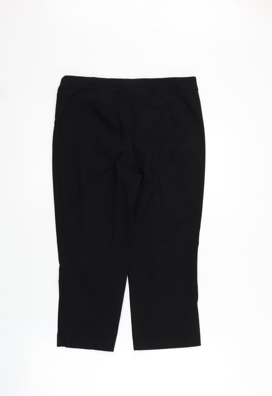 Papaya Womens Black Trousers Size 12 L20 in