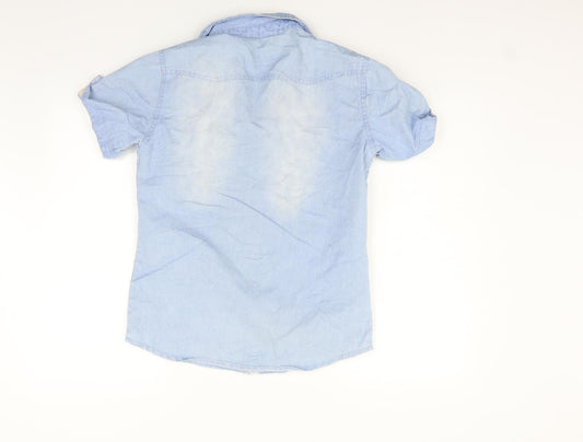 Preworn Womens Blue Basic Button-Up Size M