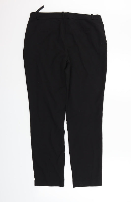 M&Co Womens Black Houndstooth Trousers Size 12 L27 in