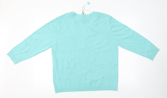 Ann Marie Womens Blue Pullover Jumper Size XL