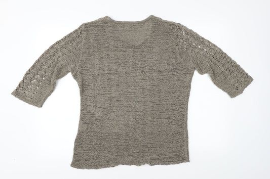 Alessa W Womens Brown Pullover Jumper Size 14