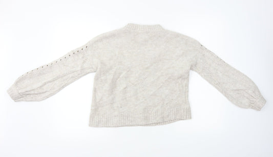 H&M Womens Beige Pullover Jumper Size XS
