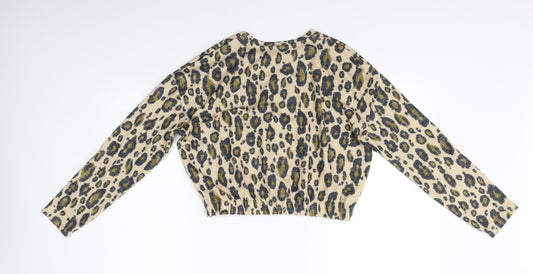 River Island Girls Beige Animal Print Pullover Jumper Size 11-12 Years
