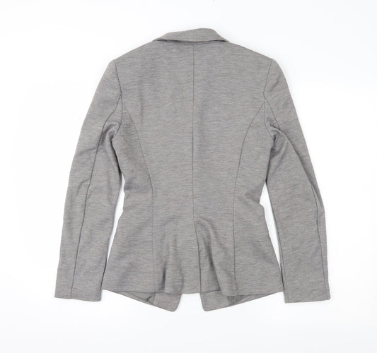H&M Womens Grey Jacket Suit Jacket Size 6