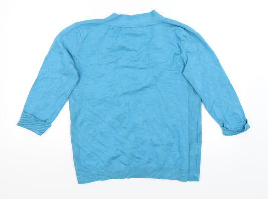 M&Co Womens Blue Wrap Jumper Size 12