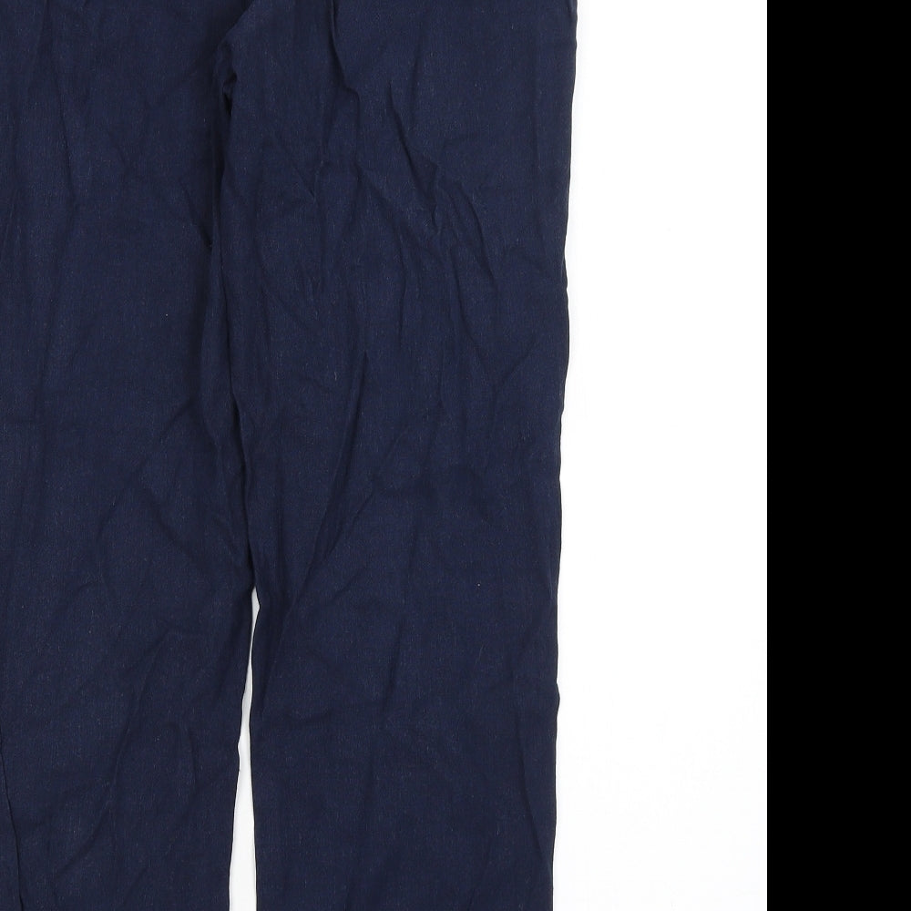 M&S Womens Blue Trousers Size 8 L25.5 in