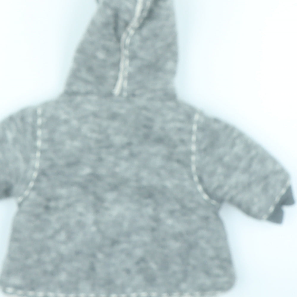 Brand and care label for Next Baby Grey Basic Coat Coatigan, size 0-3, Months