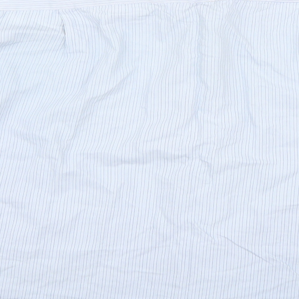 Oscar Mens Blue Pinstripe Dress Shirt Size 42