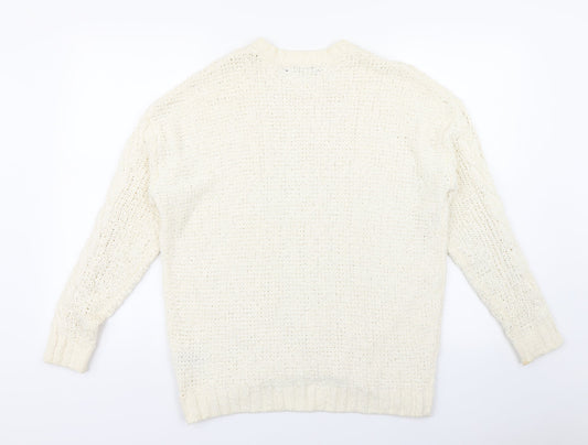 Marks and Spencer Womens White Pullover Jumper Size M