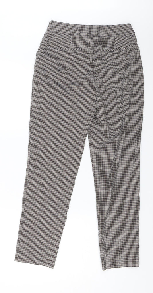 Warehouse Womens Brown Check Dress Pants Trousers Size 8 L25 in
