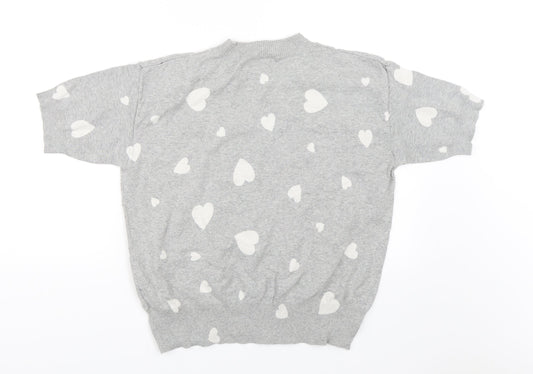 M&S Womens Grey Basic Blouse Size M - Hearts
