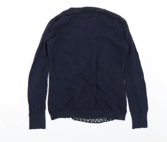 NEXT Womens Blue Polka Dot Basic Blouse Size 10