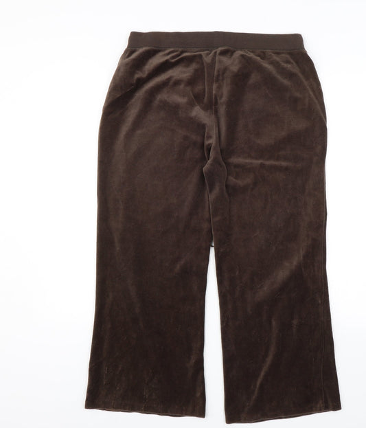 Denim & Co. Womens Brown Sweatpants Trousers Size 18 L22 in